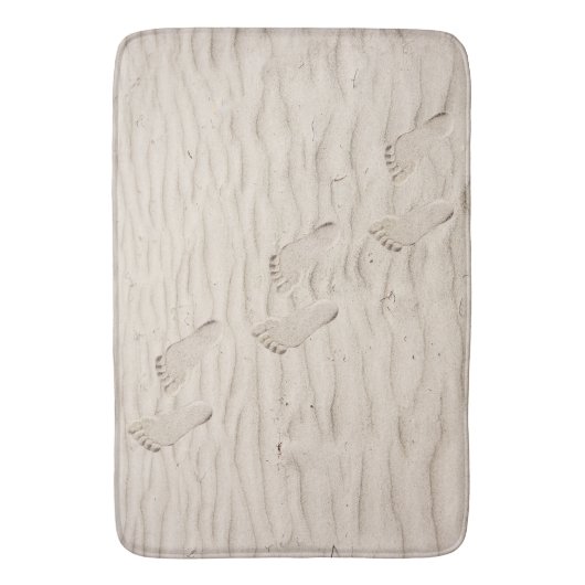 Tapis De Bain Impression pieds nus dans le sable de plage (devant Vertical)