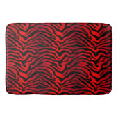Tapis De Bain Impression rayée Zèbre noir et rouge (Devant)
