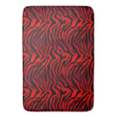 Tapis De Bain Impression rayée Zèbre noir et rouge (devant Vertical)