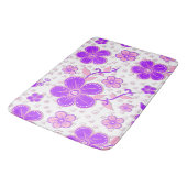 Tapis De Bain Impression simple de fleurs à l'aquarelle violette (Angle)