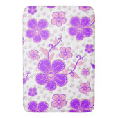 Tapis De Bain Impression simple de fleurs à l'aquarelle violette (devant Vertical)