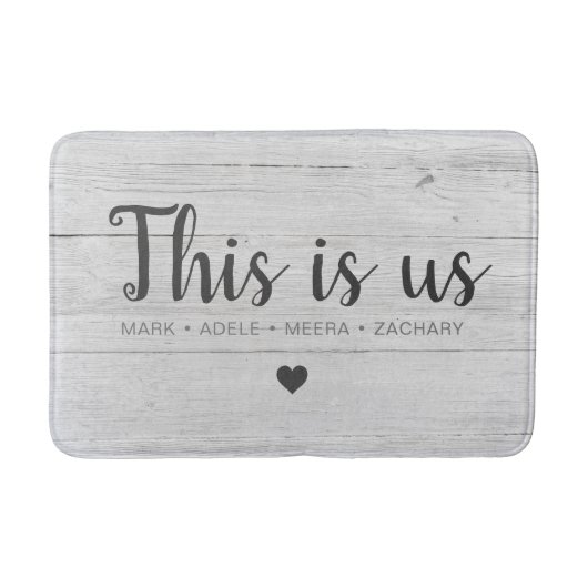 Tapis De Bain Impression sur bois This Is Us Cœur (Devant)