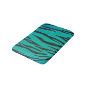 Tapis De Bain Impression Tigre Noir et Sarcelle (Angle)