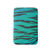 Tapis De Bain Impression Tigre Noir et Sarcelle (Devant (Vertical))