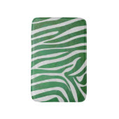 Tapis De Bain Impression verte et blanche Zebra (Devant (Vertical))