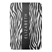 Tapis De Bain Impression Zèbre, Grilles, Noir Et Blanc, Votre No (devant Vertical)