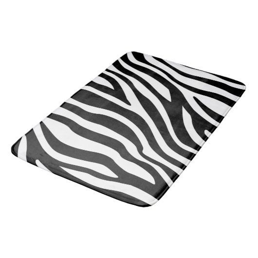 Tapis De Bain Impression Zèbre noir blanc (Angle)