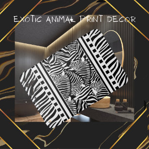 Tapis De Bain Impression Zèbre noir et blanc