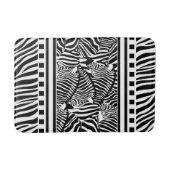 Tapis De Bain Impression Zèbre noir et blanc (Devant)