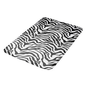 Tapis De Bain Impression zèbre noir et blanc rayé