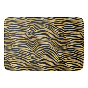 Tapis De Bain Impression Zèbre Or Design 