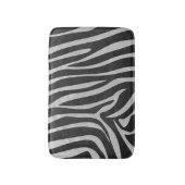 Tapis De Bain Imprimante en noir et gris clair Zebra (Devant (Vertical))