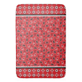 Tapis De Bain Imprimantes Boho Bandana Rouge (devant Vertical)