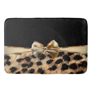 Tapis De Bain Imprimé animal noir et or léopard guépard