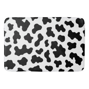 Tapis De Bain Imprimé cuir de vache noir et blanc