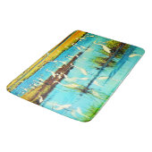 Tapis De Bain imprimé d'aigrettes enneigées (Angle)