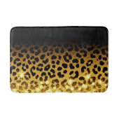 Tapis De Bain Imprimé de léopard pailleté or chic (Devant)