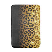 Tapis De Bain Imprimé de léopard pailleté or chic (Devant (Vertical))