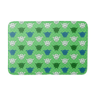 Tapis De Bain imprimé lapin japonais, vert, bleu et blanc