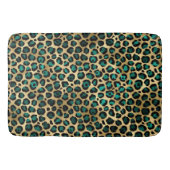 Tapis De Bain Imprimé léopard glamour or et sarcelle (Devant)