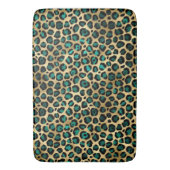 Tapis De Bain Imprimé léopard glamour or et sarcelle (devant Vertical)