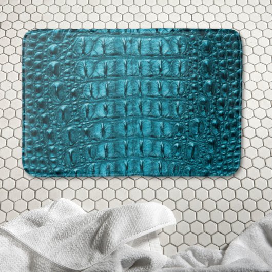 Tapis De Bain imprimé turquoise turquoise aqua bleu alligator te