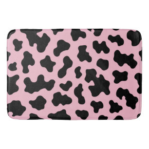 Tapis De Bain Imprimé vachette noir et rose Cow