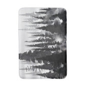 Tapis De Bain Imprimer l'aquarelle de la forêt de pin monochrome (Devant (Vertical))