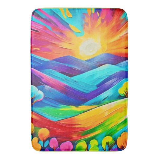 Tapis De Bain Imprimer l'art de Sunset Mountain (devant Vertical)