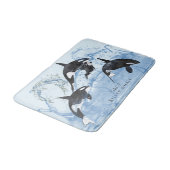 Tapis De Bain Incroyable Orques d'aquarelle noire et blanche (Angle)