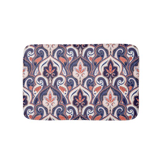 Tapis De Bain Indian Paisley : Médaillon Floral Sans Seamless. (Devant)