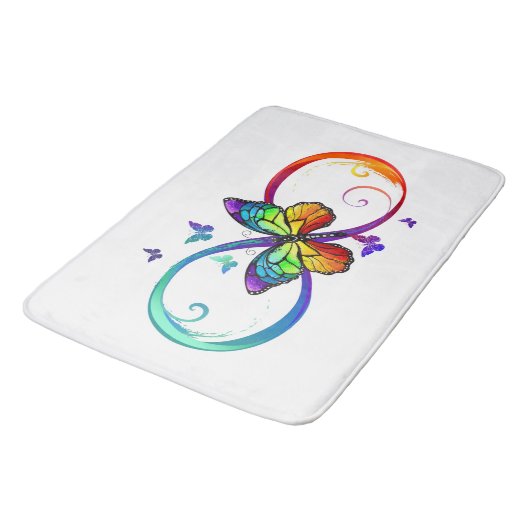 Tapis De Bain Infini papillon arc-en-ciel (Angle)