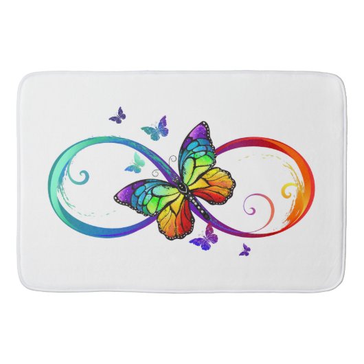 Tapis De Bain Infini papillon arc-en-ciel (Devant)