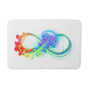 Tapis De Bain Infinity avec Rainbow Jellyfish