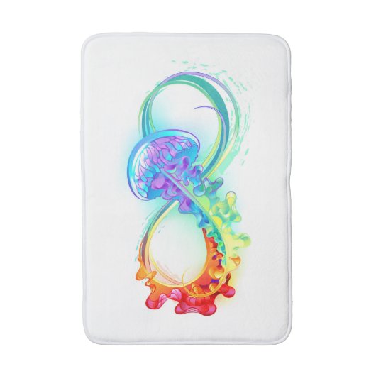 Tapis De Bain Infinity avec Rainbow Jellyfish (Devant (Vertical))