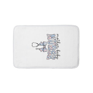 Tapis De Bain Infirmière Mère Bébé Chemise à nœud floral Design_