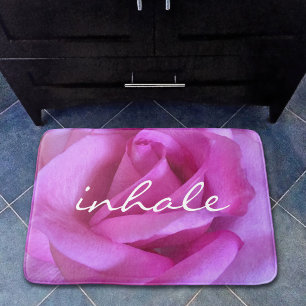 Tapis De Bain Inhale Citation Hot Rose Rose Flower Photo Moderne
