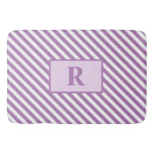 Tapis de bain initial à rayures violettes (Devant)