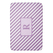 Tapis de bain initial à rayures violettes (devant Vertical)