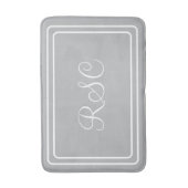 Tapis de bain initial ou nom gris clair rond coins (Devant (Vertical))