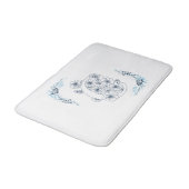 Tapis De Bain Initiale "C" Monogramme bleu Calme Floral (Angle)