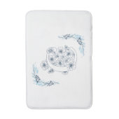 Tapis De Bain Initiale "C" Monogramme bleu Calme Floral (Devant (Vertical))