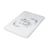 Tapis De Bain Initiale "F" Monogramme bleu Calme Floral (Angle)