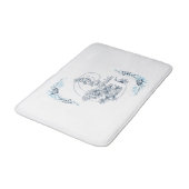 Tapis De Bain Initiale "G" Monogramme bleu Calme Floral (Angle)