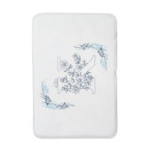 Tapis De Bain Initiale "K" Blue Monogram Calme Floral (Devant (Vertical))