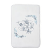 Tapis De Bain Initiale "S" Monogramme bleu Calme Floral (Devant (Vertical))