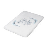 Tapis De Bain Initiale "T" Monogramme bleu Calme Floral (Angle)