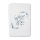 Tapis De Bain Initiale "Y" Monogramme bleu Calme Floral (Devant (Vertical))