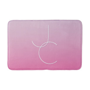 Tapis De Bain Initiales de chevauchement modernes 2 Ombre rose