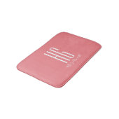 Tapis De Bain Initiales de monogramme Nom Corail Saumon Rose Mod (Angle)